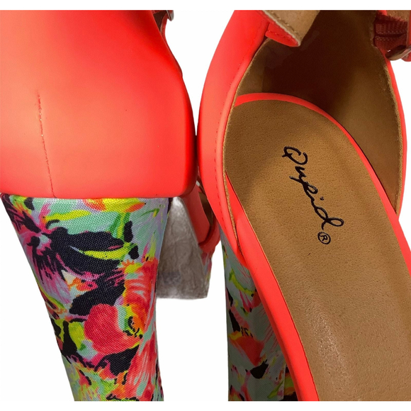 Qupid Womens Summer Tropical Heels - Picture 4 of 4